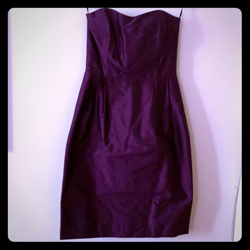 Strapless sweetheart silk taffeta dress